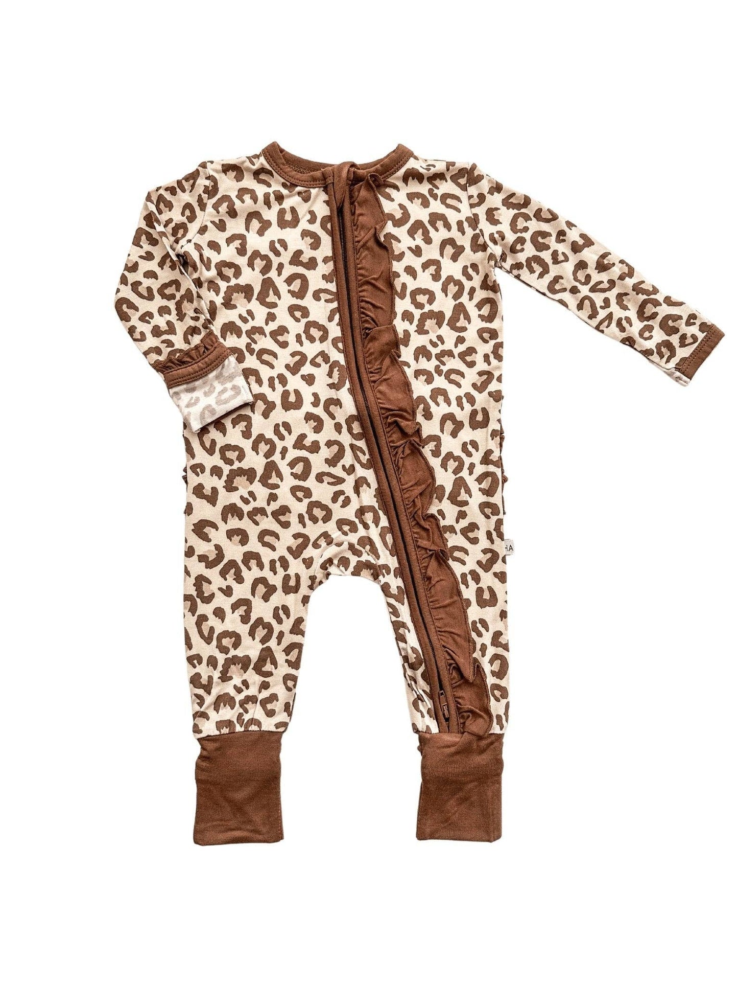 Bamboo Ruffle Leopard Footies