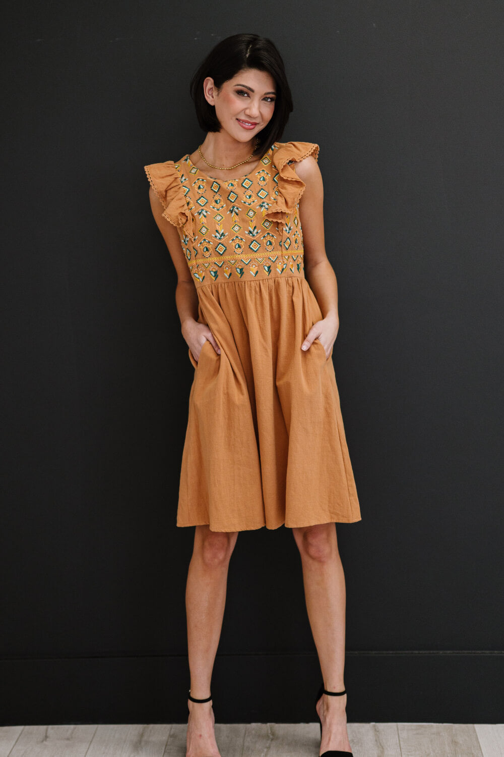 Spring Break Embroidered Dress