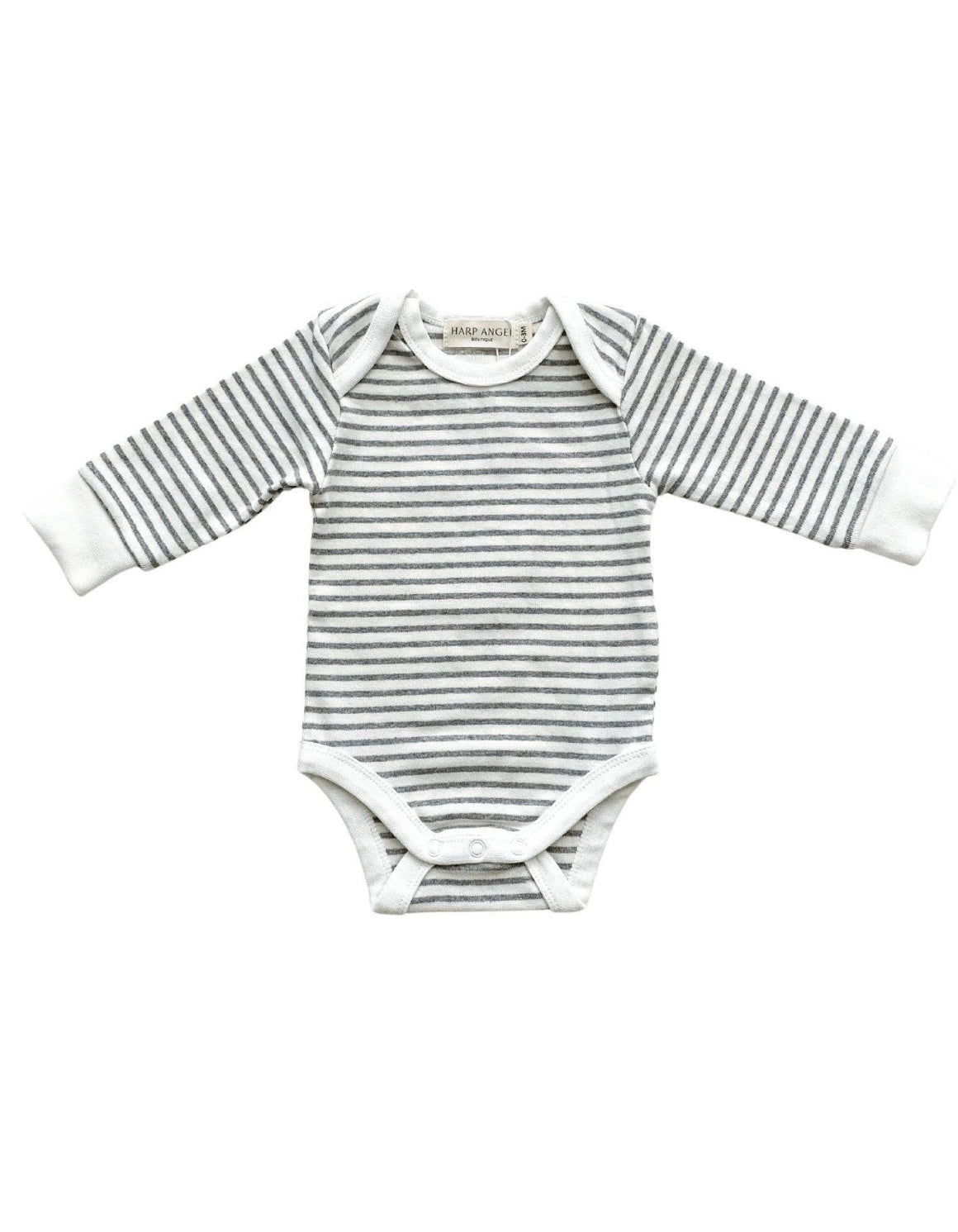 Long Sleeve Organic Bodysuit- Grey