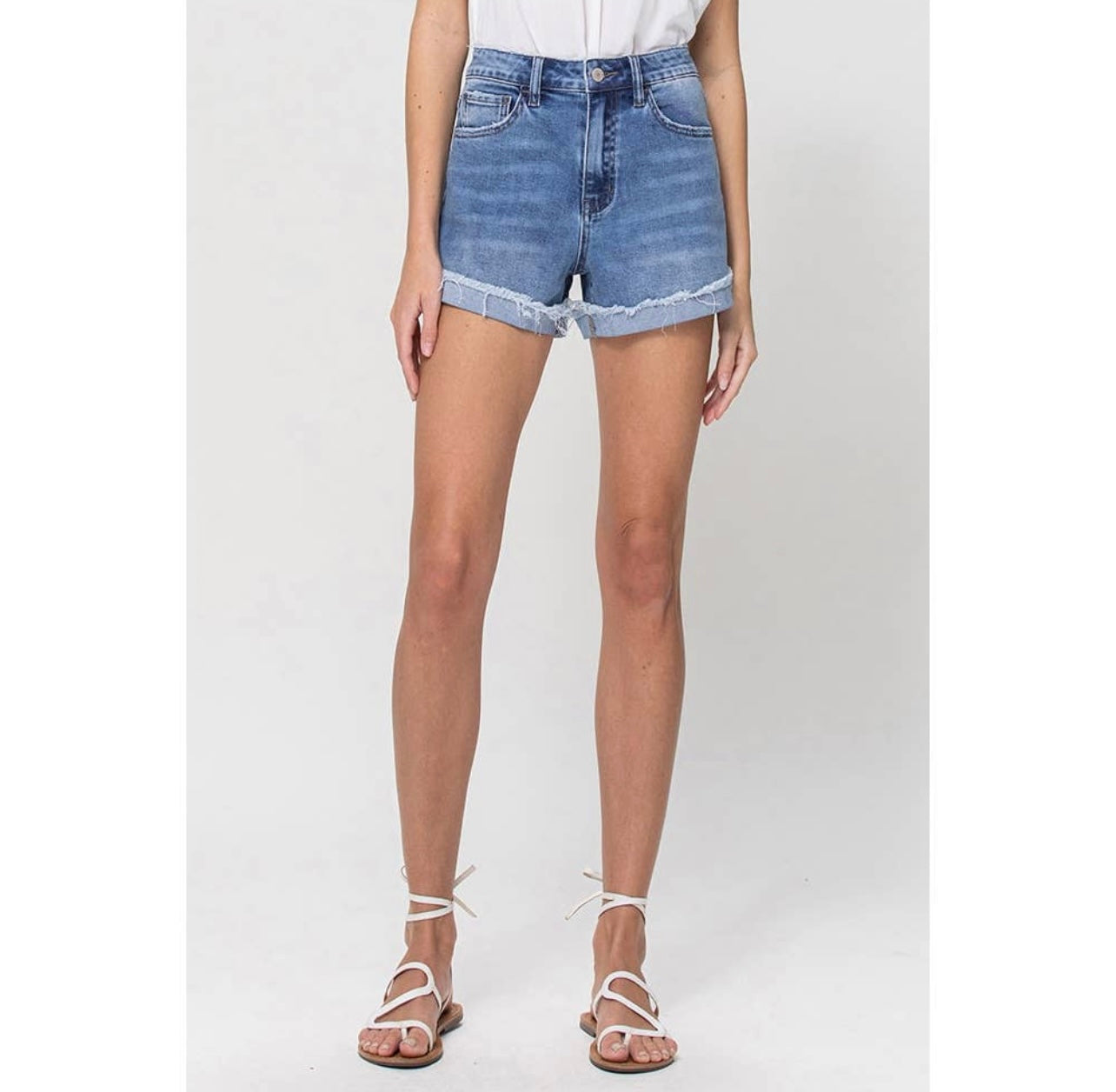 High Rise Cuffed Shorts