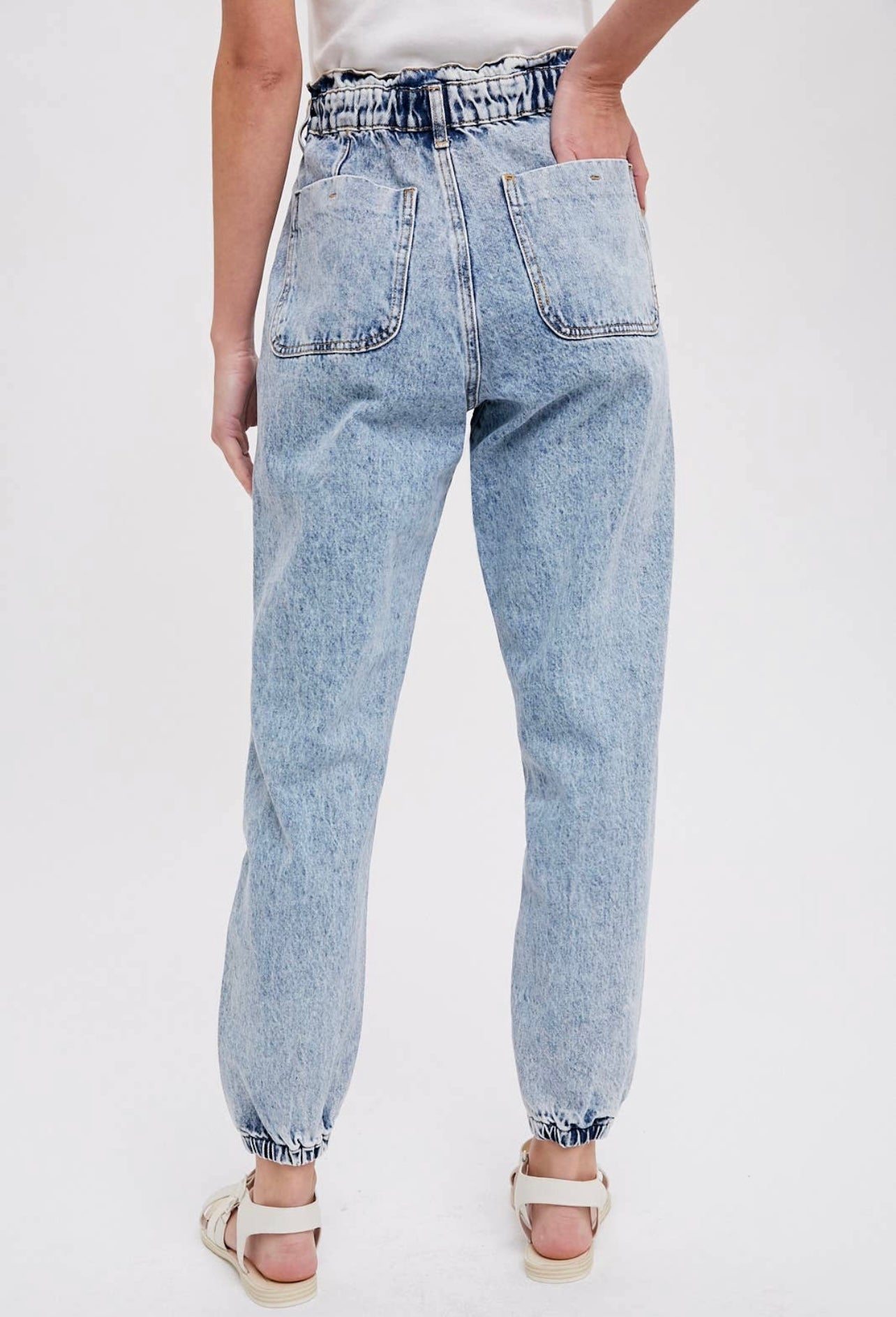 Paperbag Denim Joggers