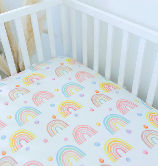 Rainbow Fitted Crib Sheet