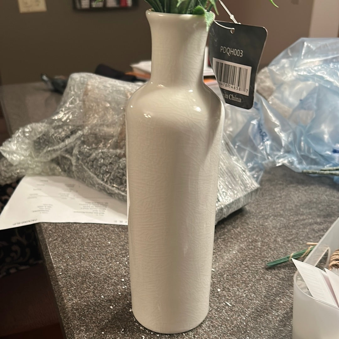 White Tall Vase