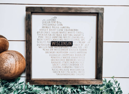 Wisconsin Fun Word Sign