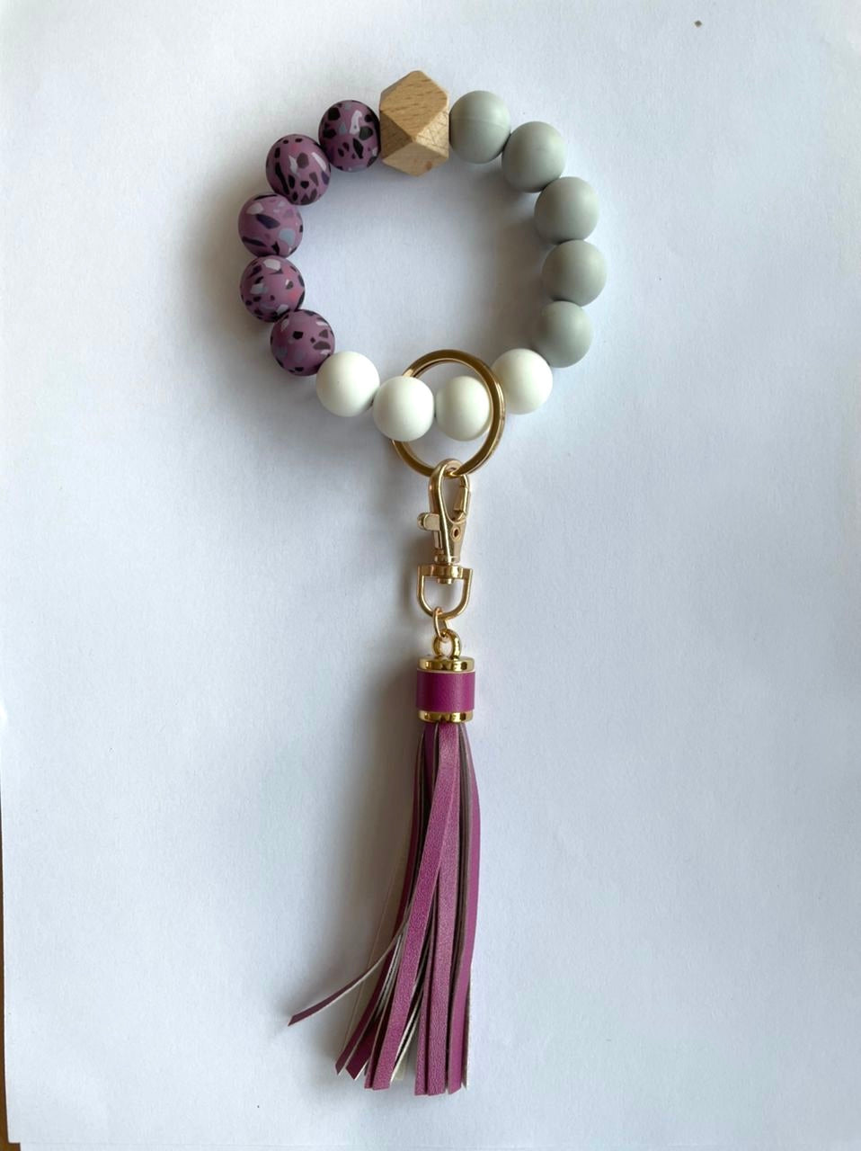 Silicone Beaded Tassel Keychain