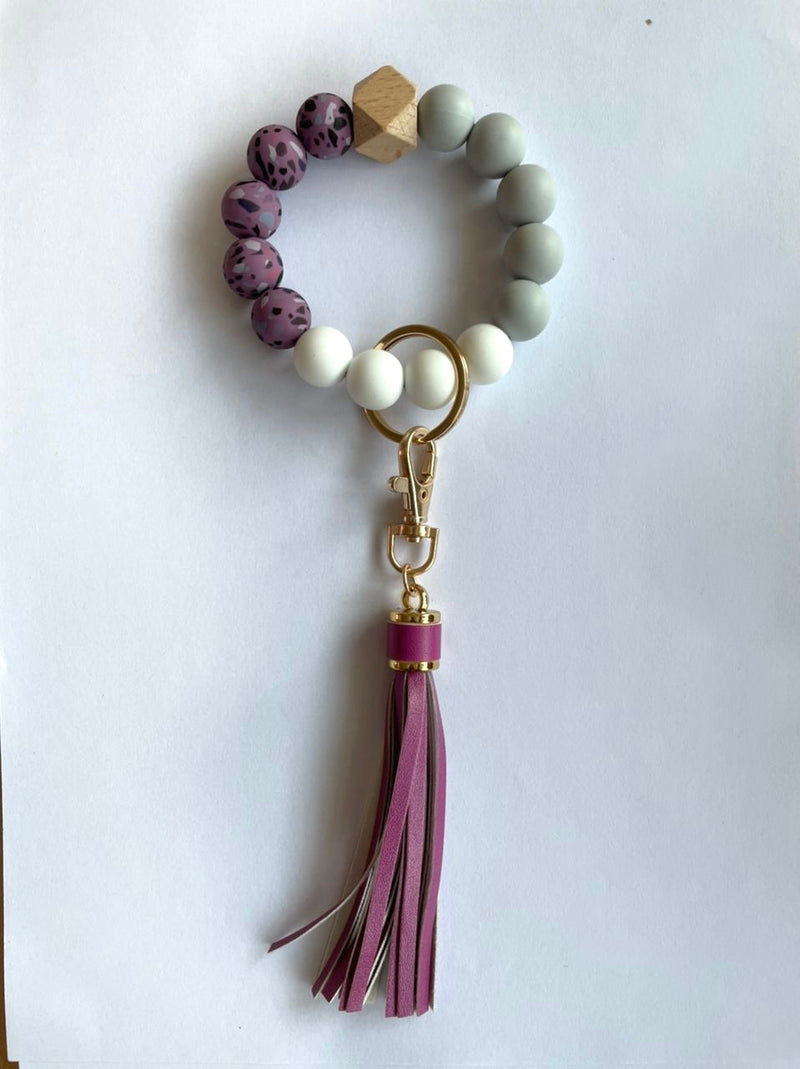 Silicone Beaded Tassel Keychain
