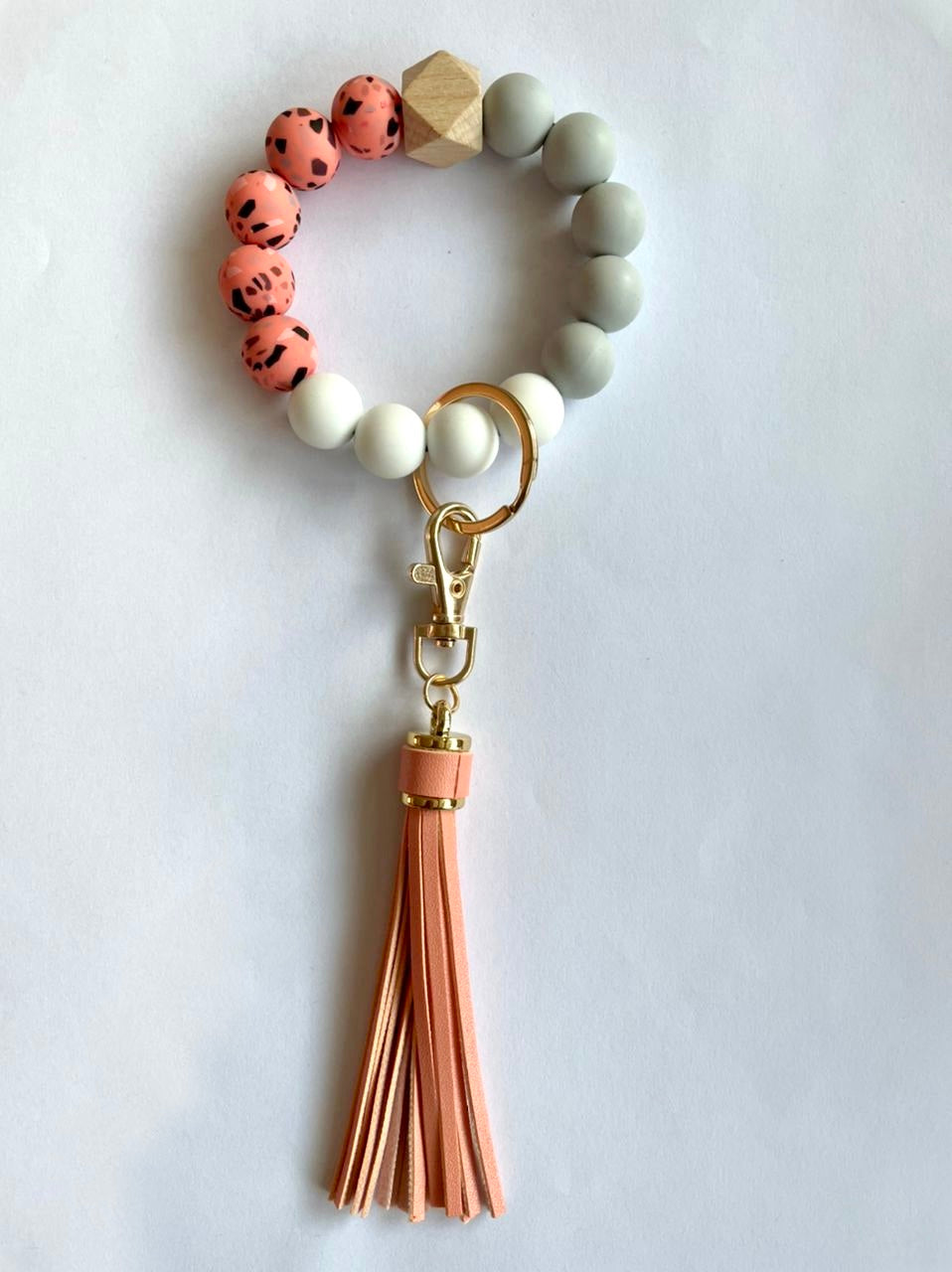 Silicone Beaded Tassel Keychain
