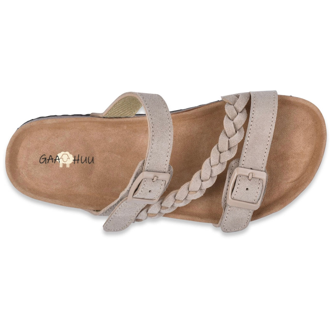 Braided Adjustable 2 Strap Suede Sandal