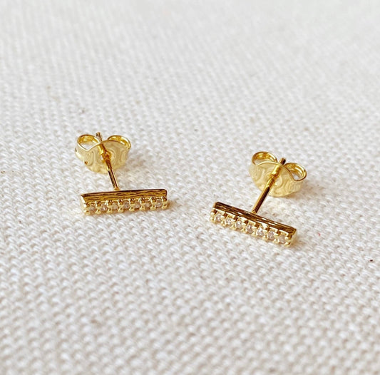 Dainty Bar Stud Earrings