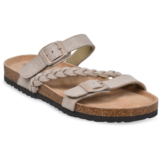 Braided Adjustable 2 Strap Suede Sandal