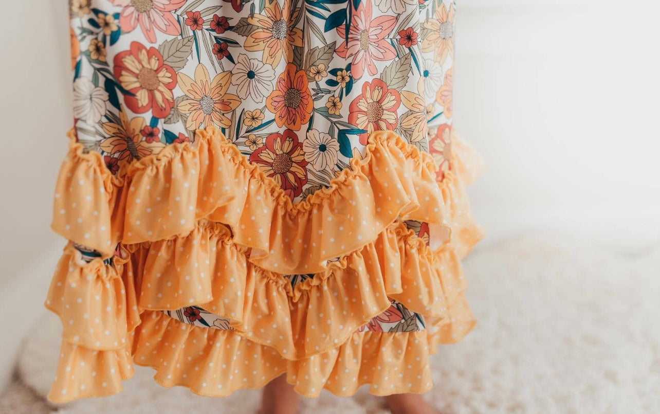 Vintage Butter Floral Spring Dress