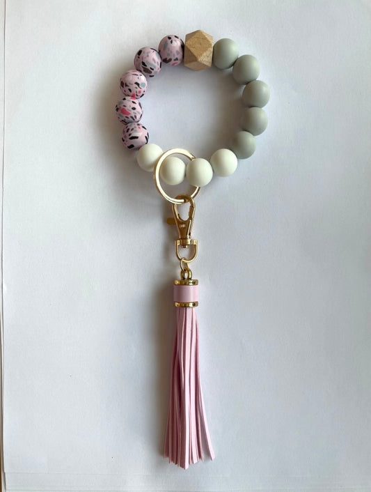 Silicone Beaded Tassel Keychain