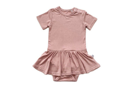 Bamboo Dusty Pink Twirl Skirt Bodysuit